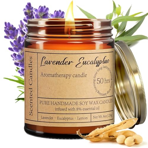 Liofeve Lavender Eucalyptus Candles for Home Scented