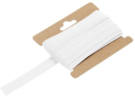 sourcing map 1/2 Inch Single Fold Bias Tape Cotton Continuous Bulk Bias Tape for Sewing,Seaming Quilting Hemming Binding Crafts (White 10 Yards)