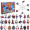 Adventskalender 2024 für Jungen - Weihnachts-Countdown-Kalender mit 24 Stück Cartoon-Schlüsselanhängern für Kinder und Erwachsene, Weihnachts-Adventskalender für Filmfans