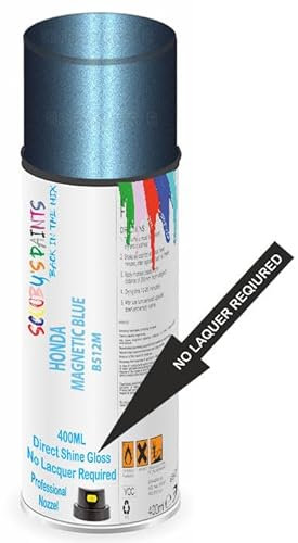 SCOOBYS PAINTS BACK IN THE MIX Direct Gloss Aerosol Spray Paint For Honda Magnetic Blue Code: B512M No Lacquer Required