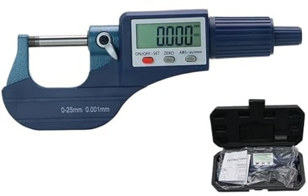 Micrómetro exterior Digital de 0-25/25-50/50-75/100mm micras, calibre micrométrico electrónico, calibrador de herramientas digitales de 0.001 Mm Mide cualquier cosa(0-25MM)