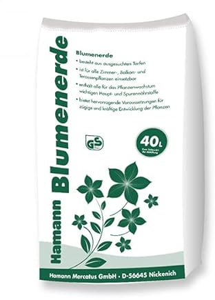 Aktions-Blumenerde 40 l Ideal für Zimmerpflanzen, Balkon- und Kübelpflanzen, Beet- und Rabattenpflanzen Garten, Terrasse