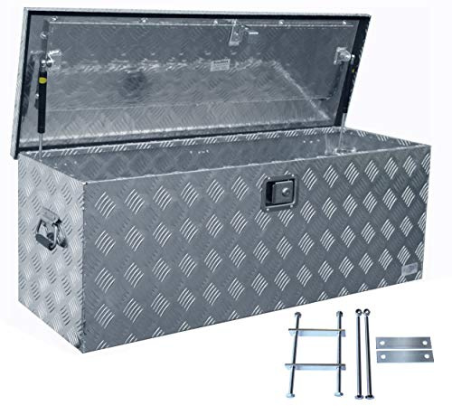 Truckbox D160 inkl. MON2012 Edelstahlhaus Werkzeugkasten, Deichselbox, Transportbox, Alubox, Alukoffer, Deichselkasten, inkl. Montagesatz, Montageset