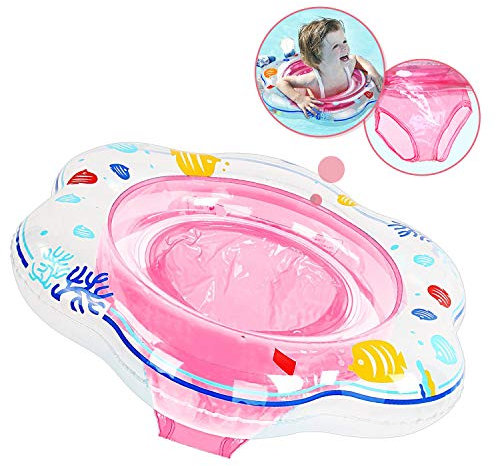 Baby Schwimmring Aufblasbare Schwimmhilfe mit Schwimmsitz aus PVC für Kleinkind 6 Monaten bis 3 Jahren Rosa, Baby Schwimmring Pool Schwimmen Float für Kinder Planschbecken (Pflege Unter Erwachsene)