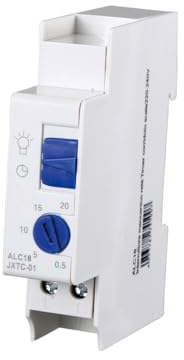 Timer Guida DIN 1 Modulo, Temporizzatore Luce su Barra Din, Interruttore Meccanico Relè Da Scale e Corridoio, 220V 16A, Regolabile da 0,5 a 20 minuti