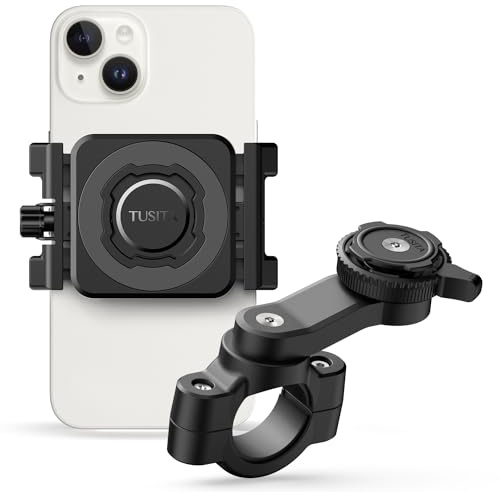 TUSITA Soporte de Teléfono para Motocicleta - Twist Lock Manillar Soporte de Teléfono y Adaptador de Abrazadera Universal