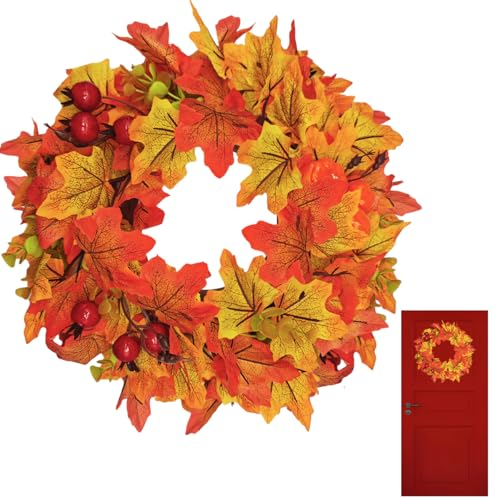 Ghirlanda Autunnale Per Porta - Decorazioni Autunnali, Fuoriporta, Corona Per Autunno