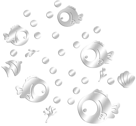 JOZMMZEOOA 30 Piezas Pegatinas Pared Decorativas,Peces Burbujas Impermeable