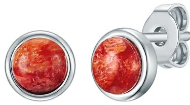 Rafaela Donata Damen Ohrstecker aus 925/- Sterling Silber mit Koralle rot