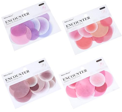 HICOHAND Lot de 120 autocollants ronds Washi Dot pour scrapbooking, planificateurs, enveloppes