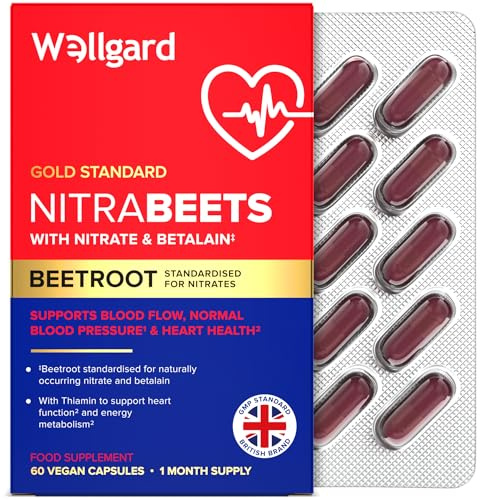 Wellgard Beetroot Capsules – Vegan High Strength Beetroot Supplement, Nitric Oxide, 60 Capsules