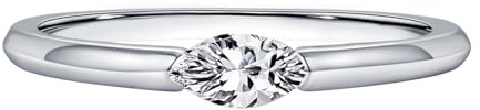 Anello di fidanzamento con solitario inciso, con zirconia cubica, in argento Sterling S925, Metallo, Zirconia cubica