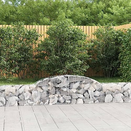 QZZCED Cestino decorativo in gabbione per giardino, barriera isolante acustico e parete di contenimento di pietre, realizzato in ferro zincato con filo da 3,5 mm, con ganci