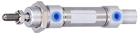 Cocoarm Mini Luftcylinder Rostfritt Stål Pneumatisk Luftcylinder 20 Mm Hål M5 X 0,8 Linjär - och återgående Rörelse med Tätningsring för Transportutrustning Verktygsmaskiner (MI20*50)