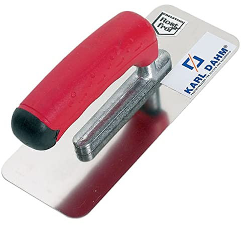 Karl Dahm Venezianische Glättekelle, 200 x 80 mm I Klebekelle aus rostfreiem Edelstahl mit ergonomischem Handgriff I Mit abgerundeten Ecken – 11095