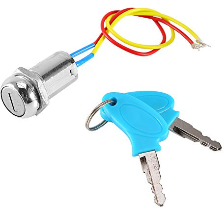 Interruptor de encendido de motocicleta de 2 cables, interruptor basculante, interruptor de encendido de llave Bloqueo de teclas Bloqueo reemplazo para scooter eléctrico ATV Kped ciclomotor
