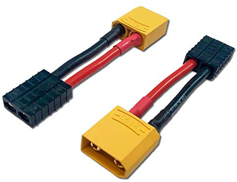2X Stück Premium Adapter XT90 Stecker Male auf Traxxas TRX Buchse Female Adapterkabel Hochstrom für Lipo Akku Modellbau