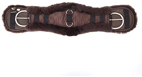 Merauno® Sangle de selle Western en laine d'agneau mérinos de qualité, forme concave anatomique spéciale pour une meilleure adhérence. Couleur : marron