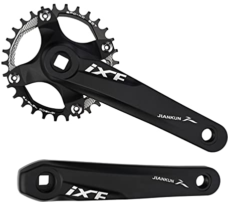 FOMTOR Fahrrad-Kurbelgarnitur Set, 170mm Kettenradgarnitur, 104 BCD 30T Kettenblatt, Fahrrad Kurbelarm Set, für MTB BMX Rennrad, Kompatibel, FSA, Gaint, Schwarz