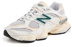 New Balance 9060 Uni Sneaker, Weiß/Grün, 11 Women/9.5 Men