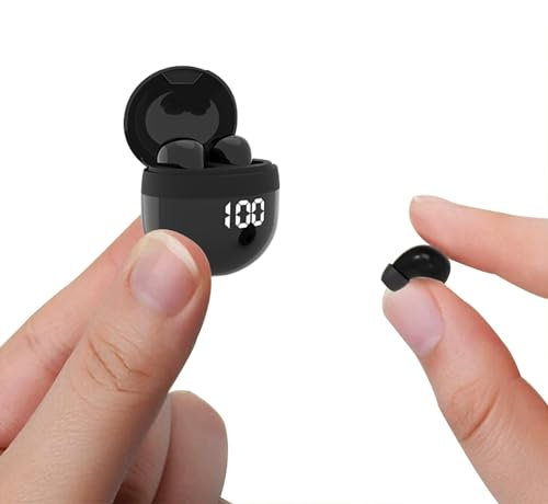 Mini unsichtbare Kopfhörer Bluetooth kabellos in Ear kleinste drahtlose schnurlose Ohrhörer Wireless Earbuds Headphones Ohrstöpsel für kleine Ohren Gehörgänge versteckt Kopfhörer Headsets für Arbeit