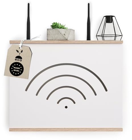 MOE UHANE Router Schrank - Router Aufbewahrungsbox - Router Verstecken - Router Box - Wall Box - Wallboxen - WLAN Regal - WiFi Schrank - Made in EU