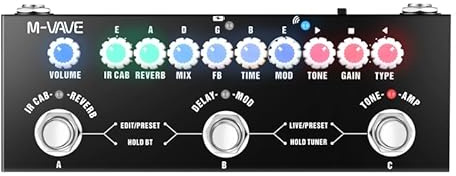 IOppWin CUBE-BABY Guitar Multi-Effects Pedal with 8 IR Cabinet Simulations, Rechargeable Battery, and Precision Tuner