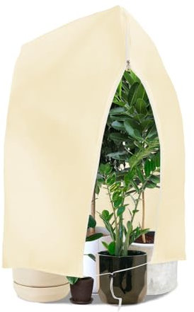 Winter Protection for Plants, Pflanzenschutz Winter, 180 * 120CM Frostschutz Kübelpflanzensack Groß für kübelpflanzen mit Reißverschluss Zugband, winterschutz für kübelpflanzen