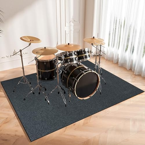 CCTSA 230 x 180 cm Schlagzeugteppich, rutschfeste Trommel Teppiche, Schallschutzdecke, Schlagzeug Teppich für Bass Drum Snare, Akustik Elektrisches Schlagzeug Teppich für Studio, Wohnung
