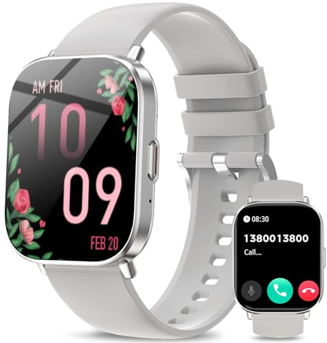 Fitoncloud Smartwatch kvinnor och män, 2,01 tums smartwatch kvinnor med telefonfunktion, fitnessklocka kvinnor med sömnmonitor, menstruationscykel, vattentät sportklocka för iOS Android