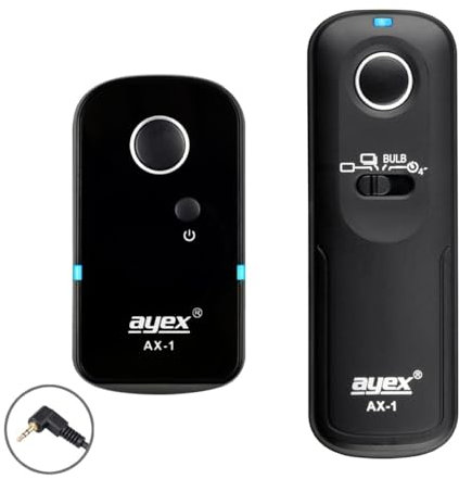 ayex Déclencheur à distance sans fil AX-1 RR100 compatible avec Fujifilm X-100F XT-20 X-T4 X-T3 X-T2 X-T1 X-E2 X-Pro 2 X-100T X-70 X-30 Série Bulb Delay
