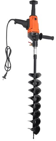 Fridgestea Tarière électrique, tarière de jardin, puissance : 1900 W, 120 mm, longueur du foret : 800 mm, 1000 tr/min