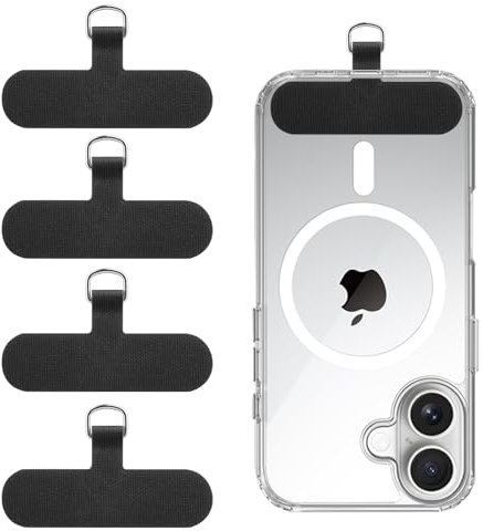 AK Paquete de 4 Parches Almohadillas Universales para Cadena de Teléfono Móvil, Parche Paño de Curado con Anillo de Metal, Ultrafino Duradero, para Mayoría de Las Fundas de Teléfono