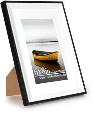 Baoee 6x8 Black white Picture Frame，photo frame with acrylic glass,Poster Frame