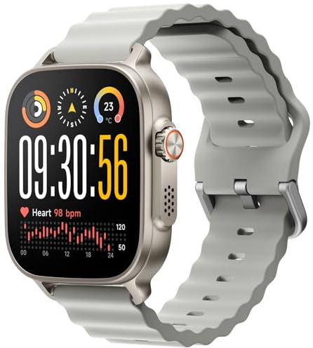 realme Watch 5 Smartwatch, Touchscreen AMOLED 1,97'', GPS Indipendente, NFC, Chiamate Bluetooth, 108 Modalità Sport, Monitoraggio Ossigeno Sangue/Sonno, Impermeabile IP68, Batteria 16 Giorni, Grigio