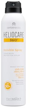 Heliocare 360 Invisible Spray SPF50 200ml | Aerosol Sunscreen for Body | UVA UVB Visible Light Infrared-A Anti-Ageing Sun Protection | Transparent, Non-Oily Finish | Suitable for All Skin Types |