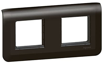 Legrand - Plaque Mosaic avec support pour 2 x 2 modules montage horizontal - noir mat