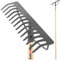 KOTARBAU® Rastrillo de Acero Resistente, 360 mm, Rastrillo para Barrer Hojas, Rastrillo Recto, Rastrillo de jardín, con Mango, Rastrillo Cabezal, Rastrillo para césped con Dientes Rectos, Metal