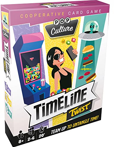 Timeline Twist Pop Culture Edition - Test Your Chronological Knowledge! Cooperative Trivia Game, Fun Family Game for Kids and Adults, Ages 8+, 2-6 Players, 20 Minute Playtime, Made by Zygomatic