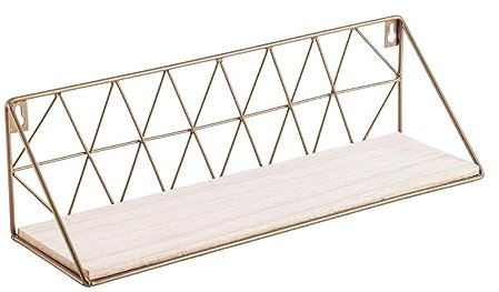 VINTHERA Moa Estantería de Pared en Acero y Pino, 40x12x12 cm