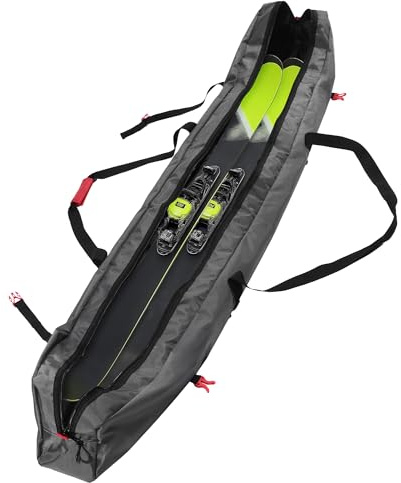 Navaris Sac de Ski - Housse à Ski pour Paire de Skis et bâtons Homme et Femme - Housse avec Fermeture éclair Clip et Sangle - 2 Tailles