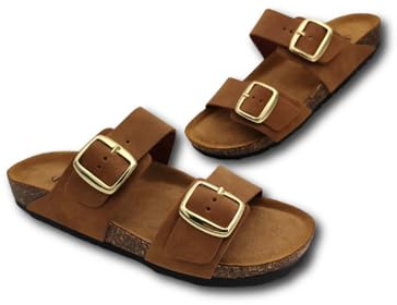 Primo Calzature Sandali Donna Estate, Eleganti Ciabatte in Pelle Doppia Fascia per Casa e Mare 100% Made in Italy