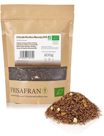 FRISAFRAN | Infusione di arance biologiche Rooibos in confezione grande da 200 g | esperienza sensoriale | gusto unico | naturale, senza caffeina | tè, agricoltura sostenibile | disintossicazione |