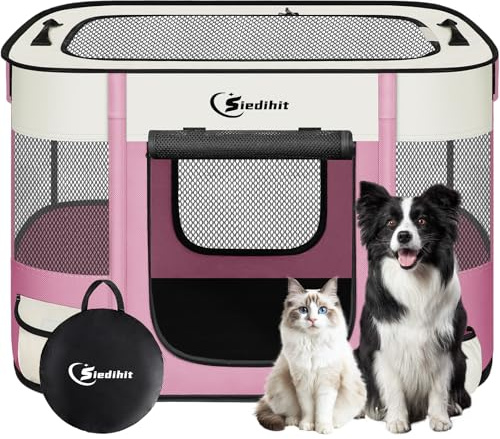 Siedihit 31 Dog Playpen,Cat Puppy Pen, Pet Portable Crate Indoor Outdoor