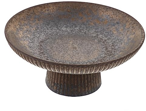 SECFOU Plateau à Fruits Sur Pied En Porcelaine Petit Format, Support Pour Gâteaux Et Collations, Surface Lisse Facile à Nettoyer, Pour Maison, La Cuisine Et Réceptions