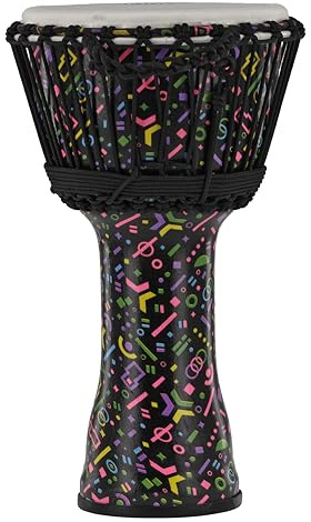 GEWA Liberty Djembé Rope Tuned - Storlek (diameter): 25,4 cm (10), höjd: 49 cm (19,5) - Antal linor: 25 - Crazy Neon