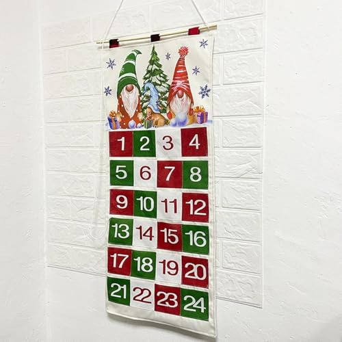 Calendrier De L'Avent De Noël En TissuAvec 24 Poches Vide -Remplissez Votre Propre À Suspendre Petits Cadeaux De Noël - Compte À Rebours De 24 Jours Jusqu'au Calendrier De Noël,Cadeau De Noël
