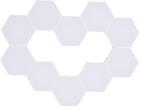 Hexagon LED-lampor, 10-pack Hexagon-ljuspaneler RGB-spellampor med Musiksynkronisering, Röst, App och Fjärrkontroll Smart Modular Panel LED-väggpaneler för Spelinställning