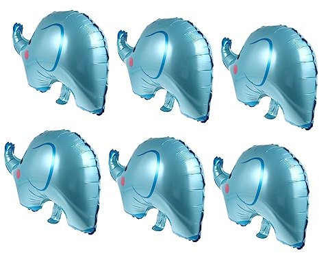 TOYANDONA 6pezzi Palloncini Foil Forma Di Animale Blu Decorazioni Shower Festa Tema Giungla Palloncini Gonfiabili Resistenti e Riutilizzabili Per Pareti e Soffitti