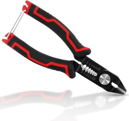 vsshe Alicates Pelacables Automatico, 3 en 1 pelacables electricista profesional y Cortador, pelador de cables electricos para Cortar Cables, Pelar, Prensar